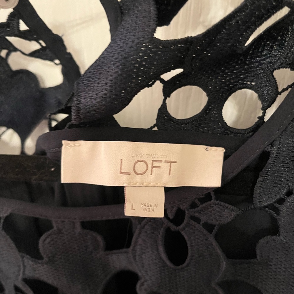 Loft Navy Lace Women's Top - Picture 6 of 9